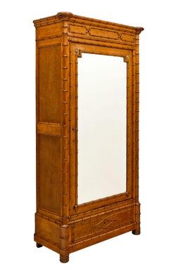 Antique French Bamboo Bonnetiere