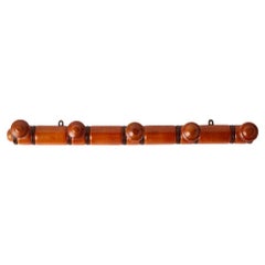 Antique French Bamboo Peg Rack 1