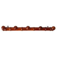 Antique French Bamboo Peg Rack 2