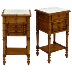 Antique French Bamboo Side Tables