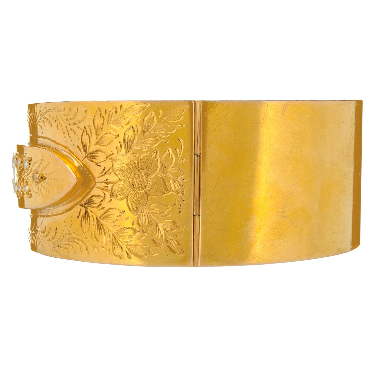 Antiker französischer Armreif 18k c1880er Jahre 3