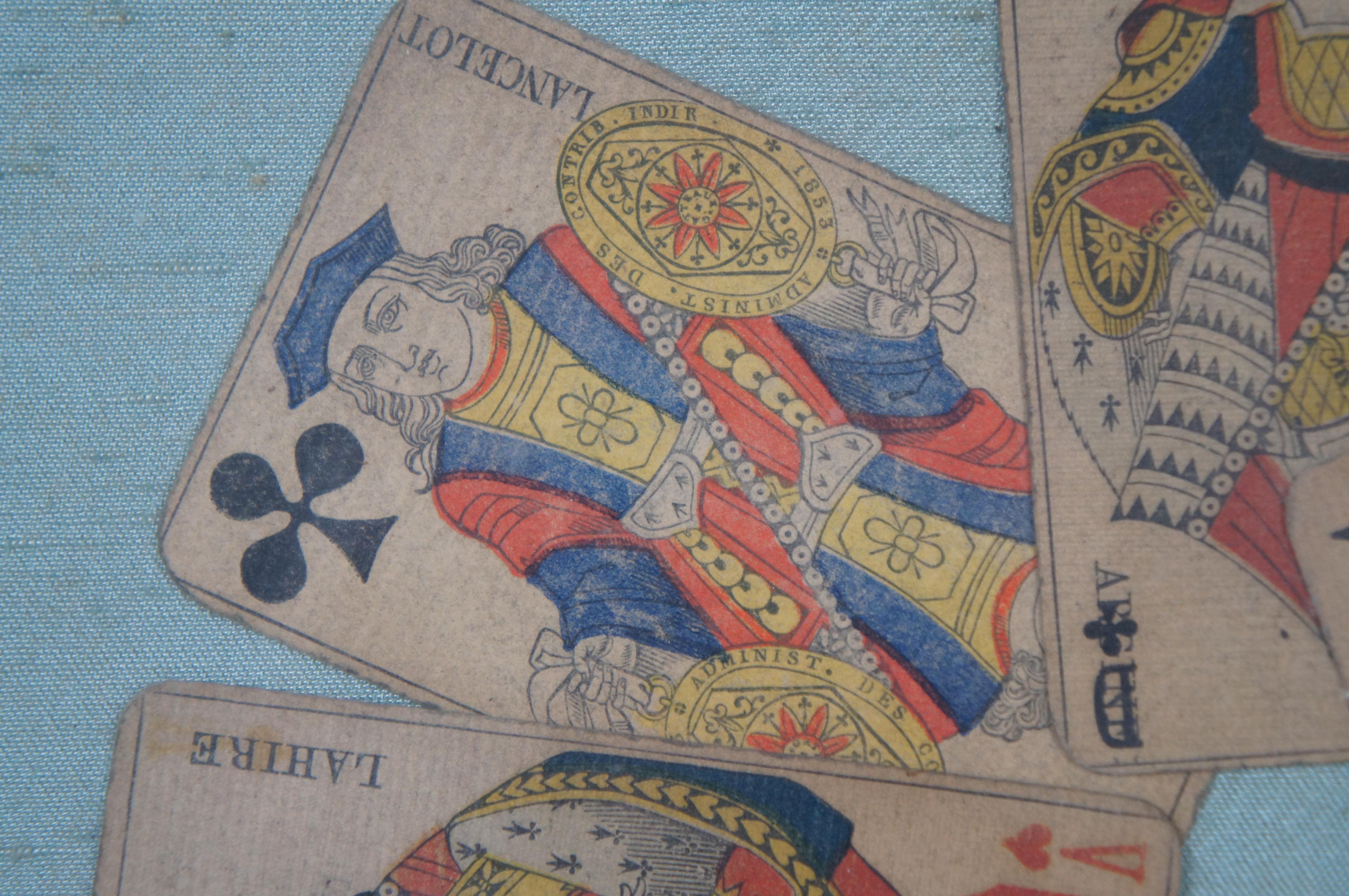 Antiquité française Baptiste Paul BP Grimaud Encadré Shadowbox Cartes à jouer 31