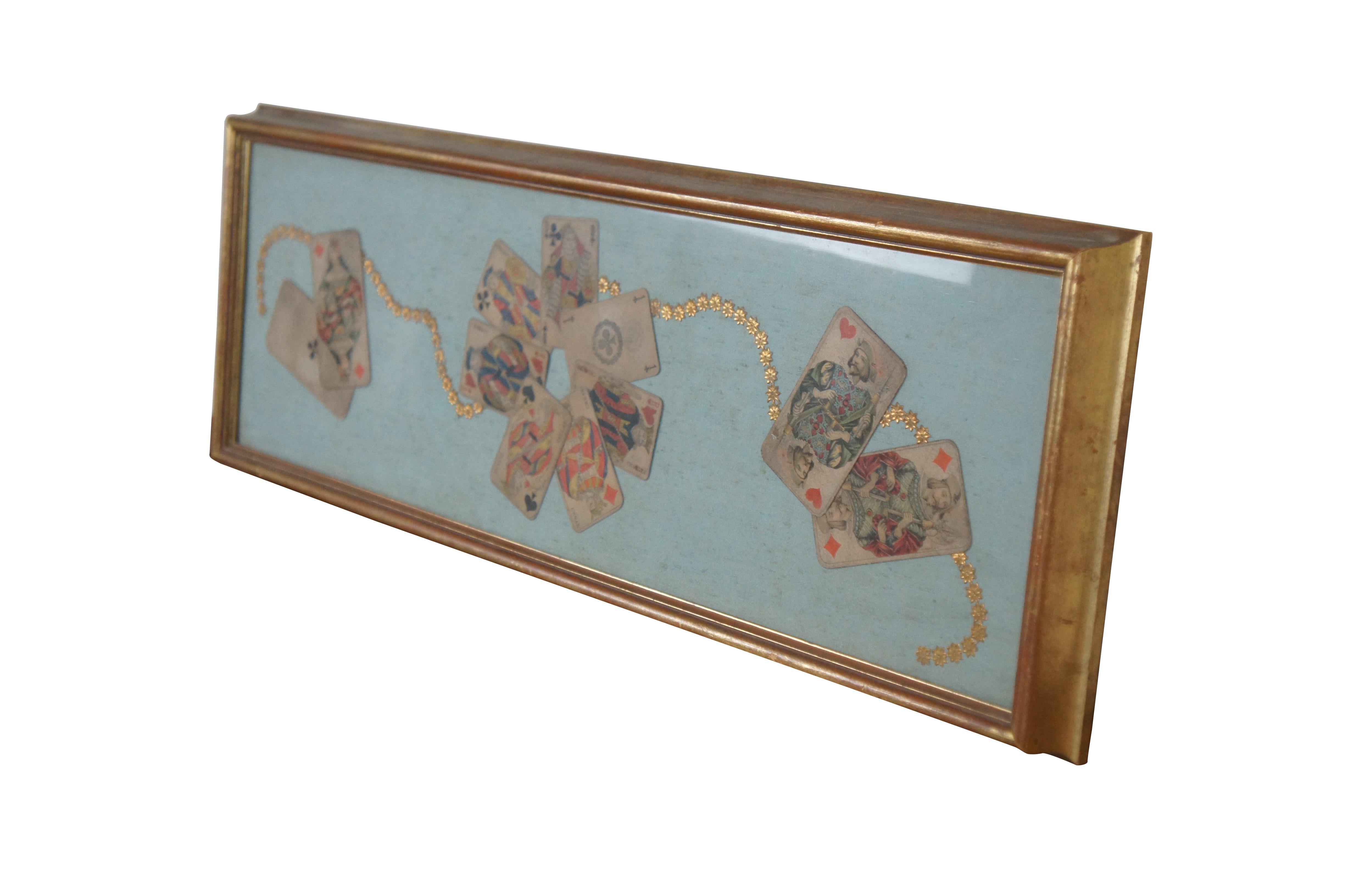 Antiquité française Baptiste Paul BP Grimaud Encadré Shadowbox Cartes à jouer 31