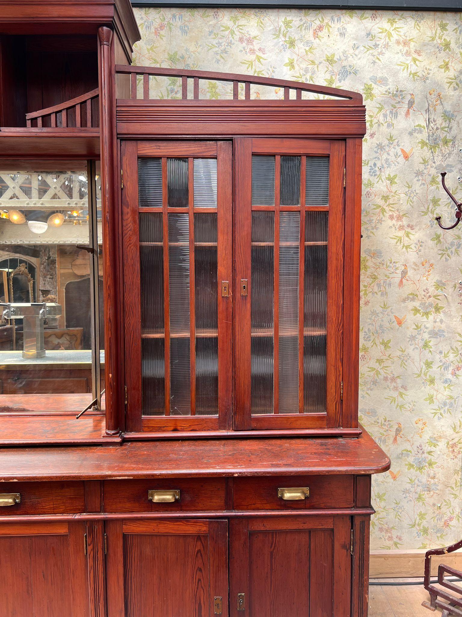 Antique French Bar Counter with Back Bar, Early 20th Century For Sale 7