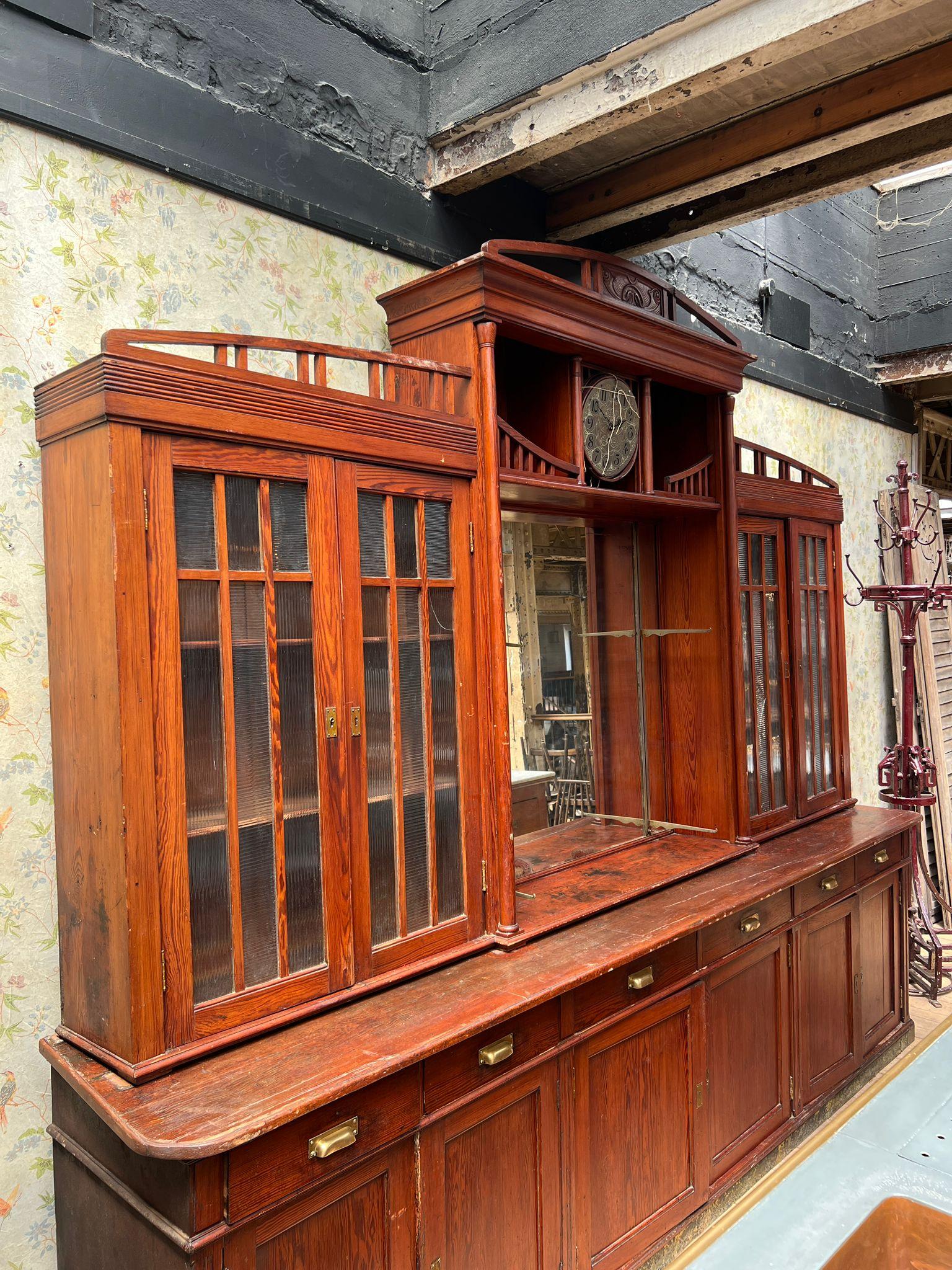 Antique French Bar Counter with Back Bar, Early 20th Century For Sale 4