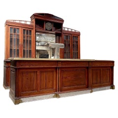 Antique French Bar Counter with Back Bar, Early 20th Century