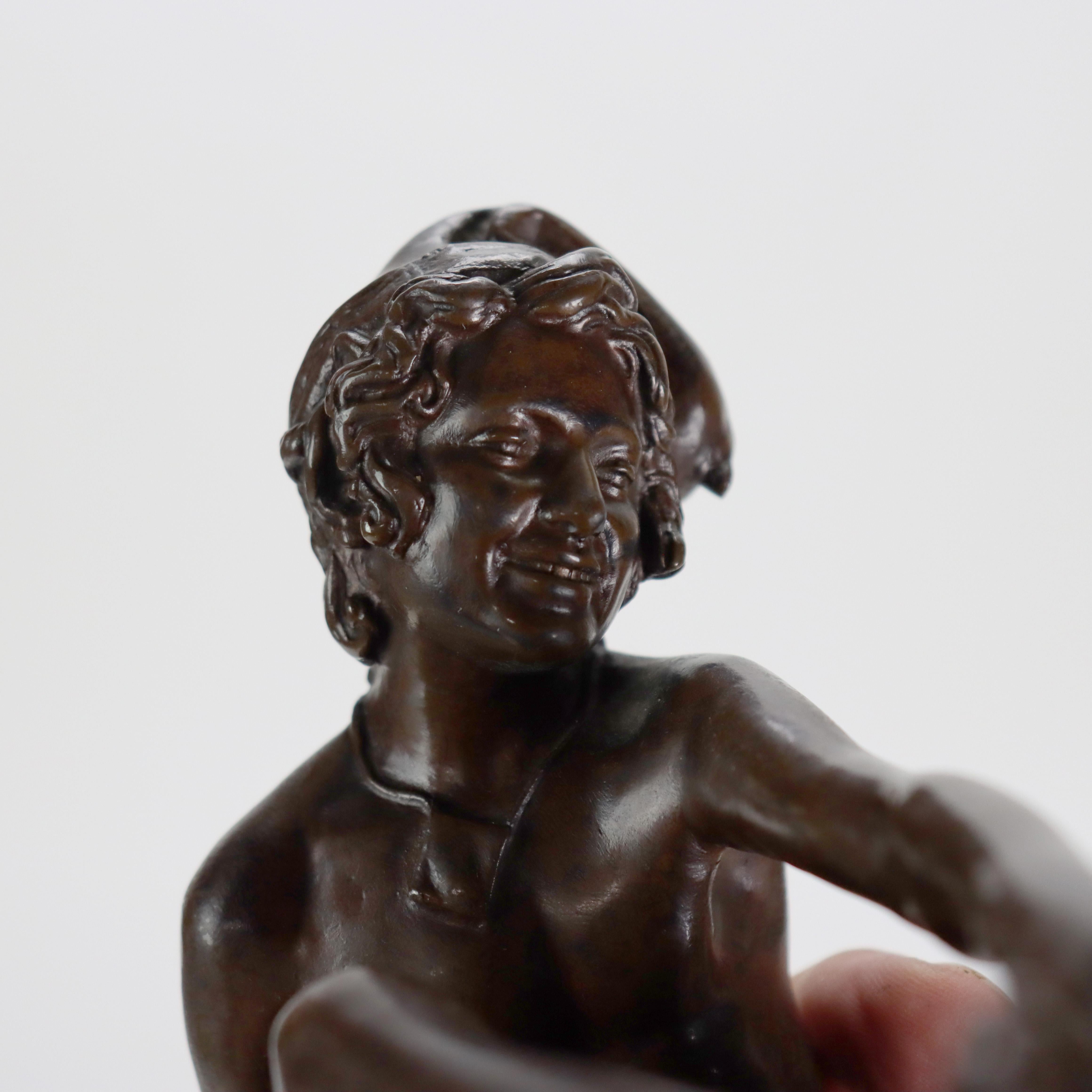 Antique French Barbedenne Fondeur Bronze Figure “Neopolitan Fisherboy” C1890 For Sale 3