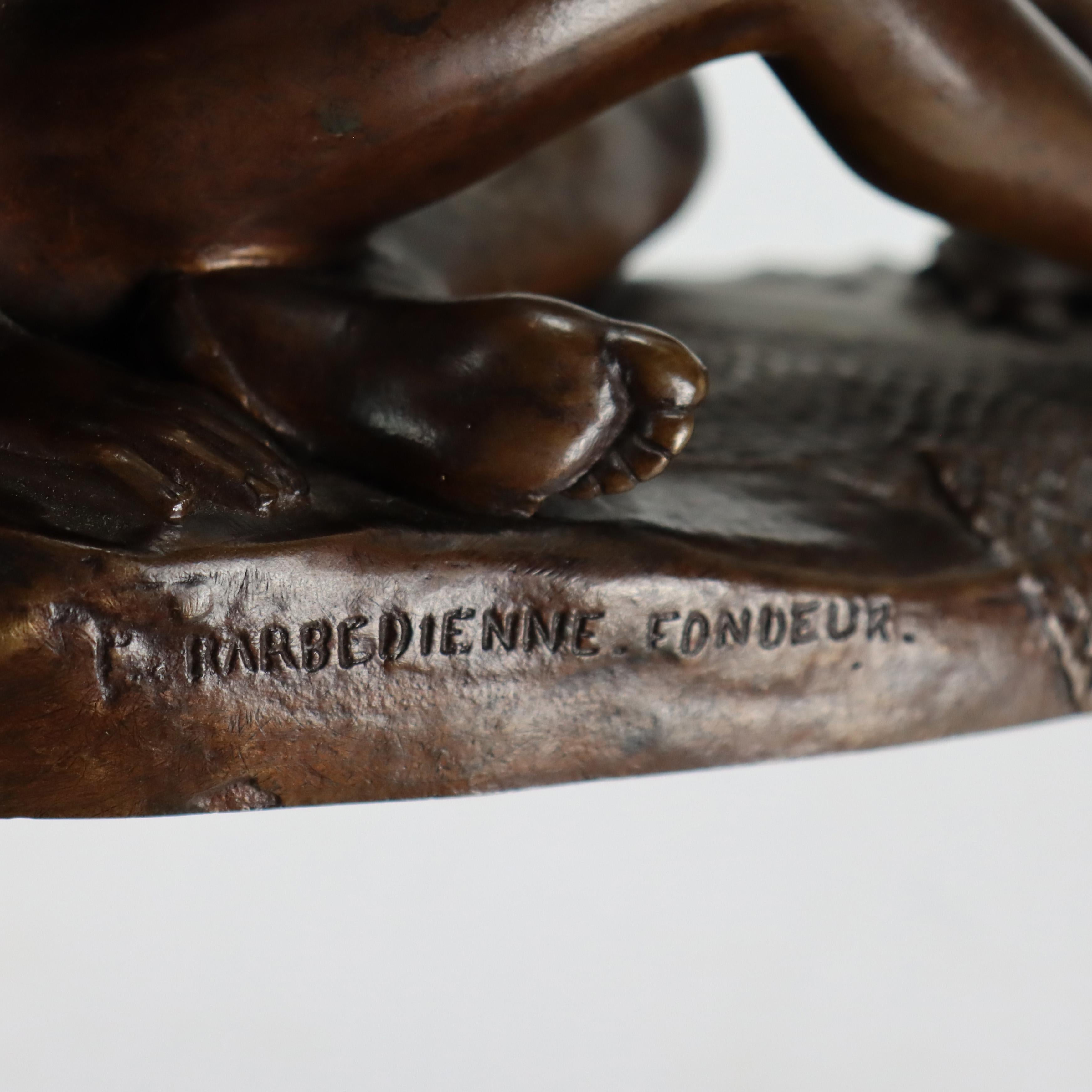 Antique French Barbedenne Fondeur Bronze Figure “Neopolitan Fisherboy” C1890 For Sale 5