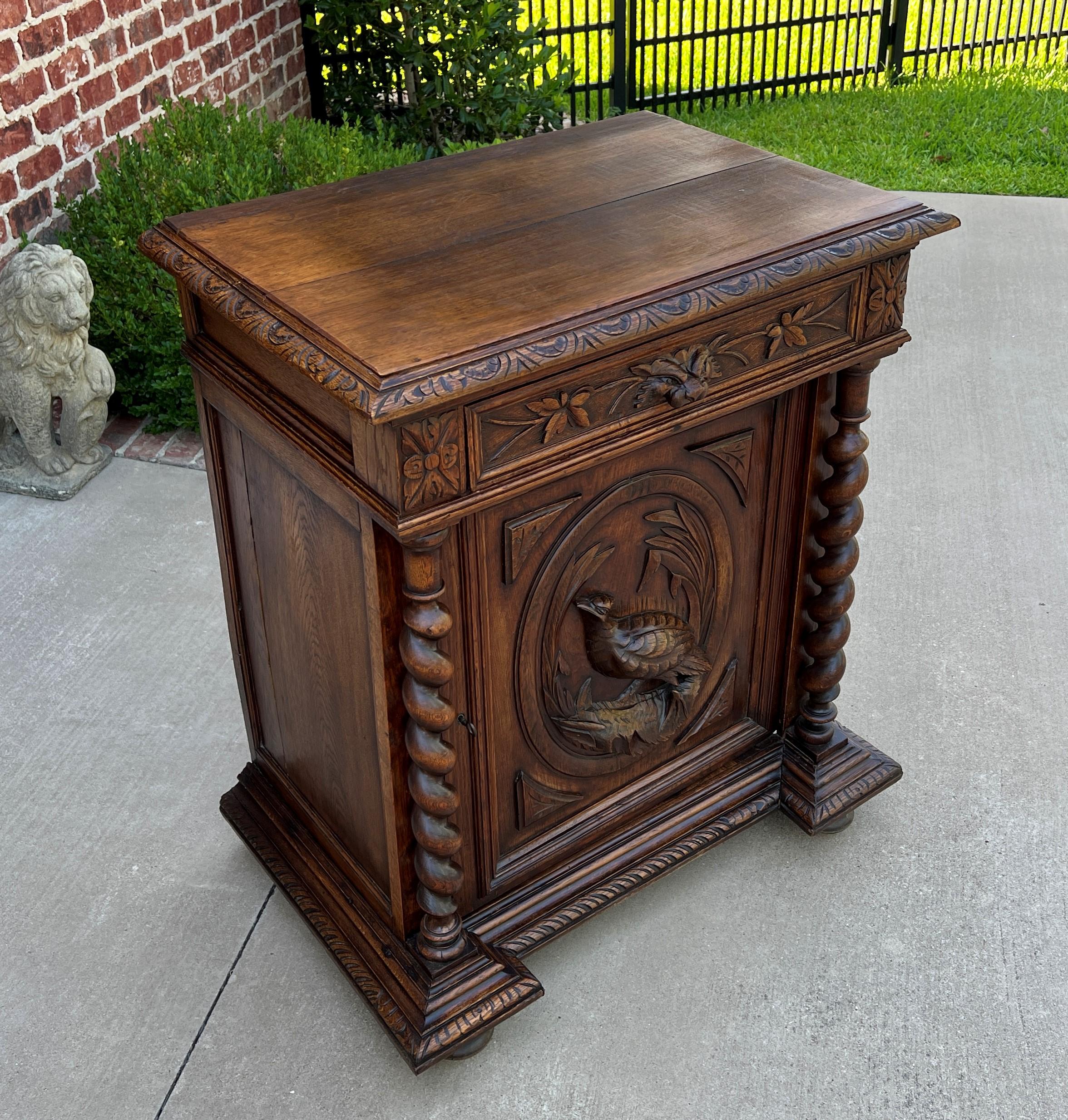 Antique French Barley Twist Jam Cabinet Cupboard Liquor Cabinet Bar Oak with Key 8