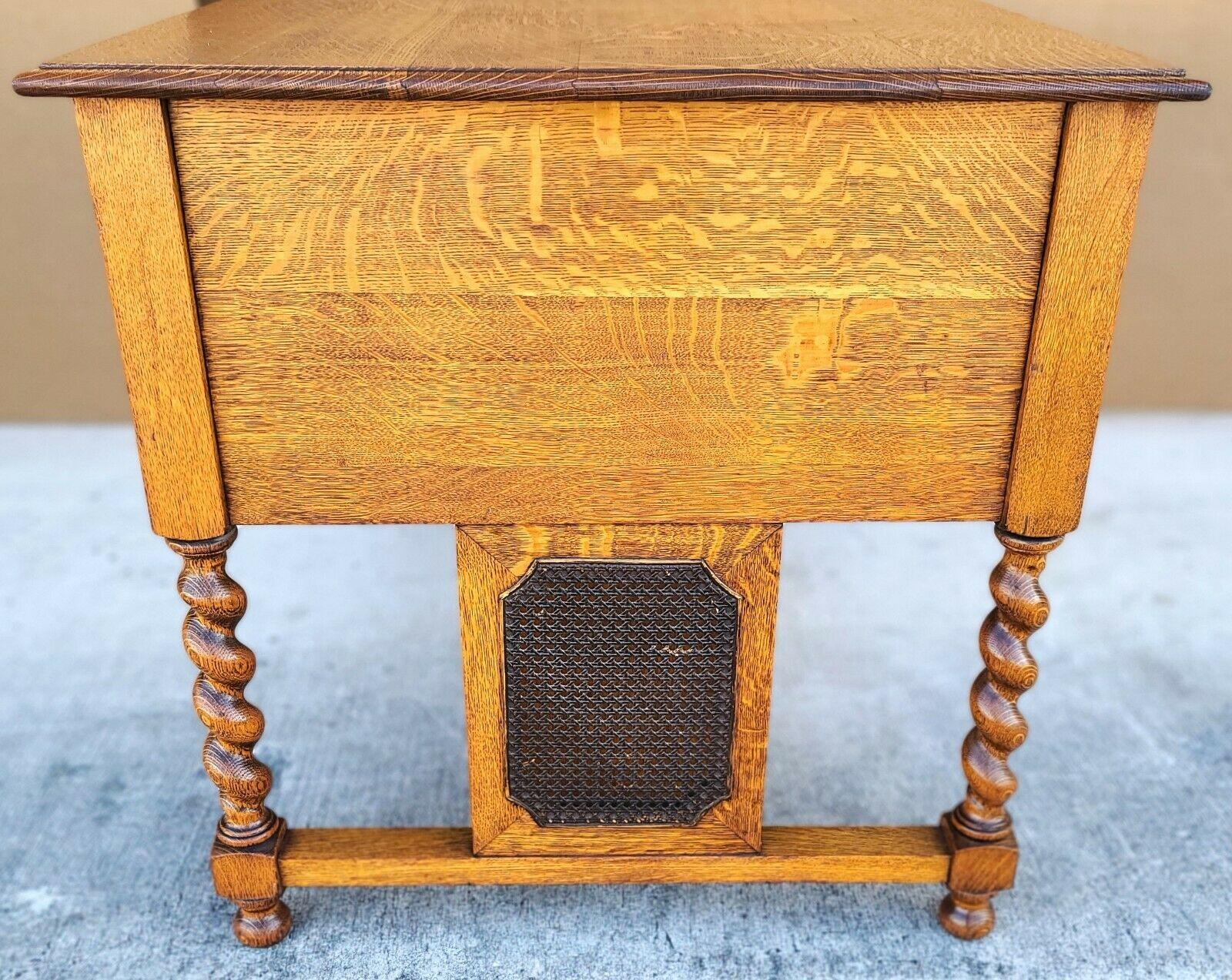 Antique French Barley Twist Oak & Cane Desk In Good Condition In Lake Worth, FL