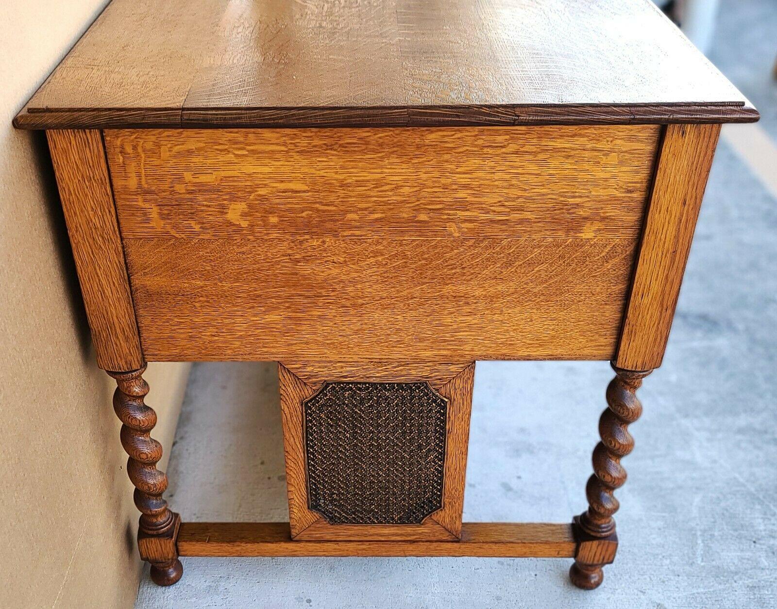 20th Century Antique French Barley Twist Oak & Cane Desk