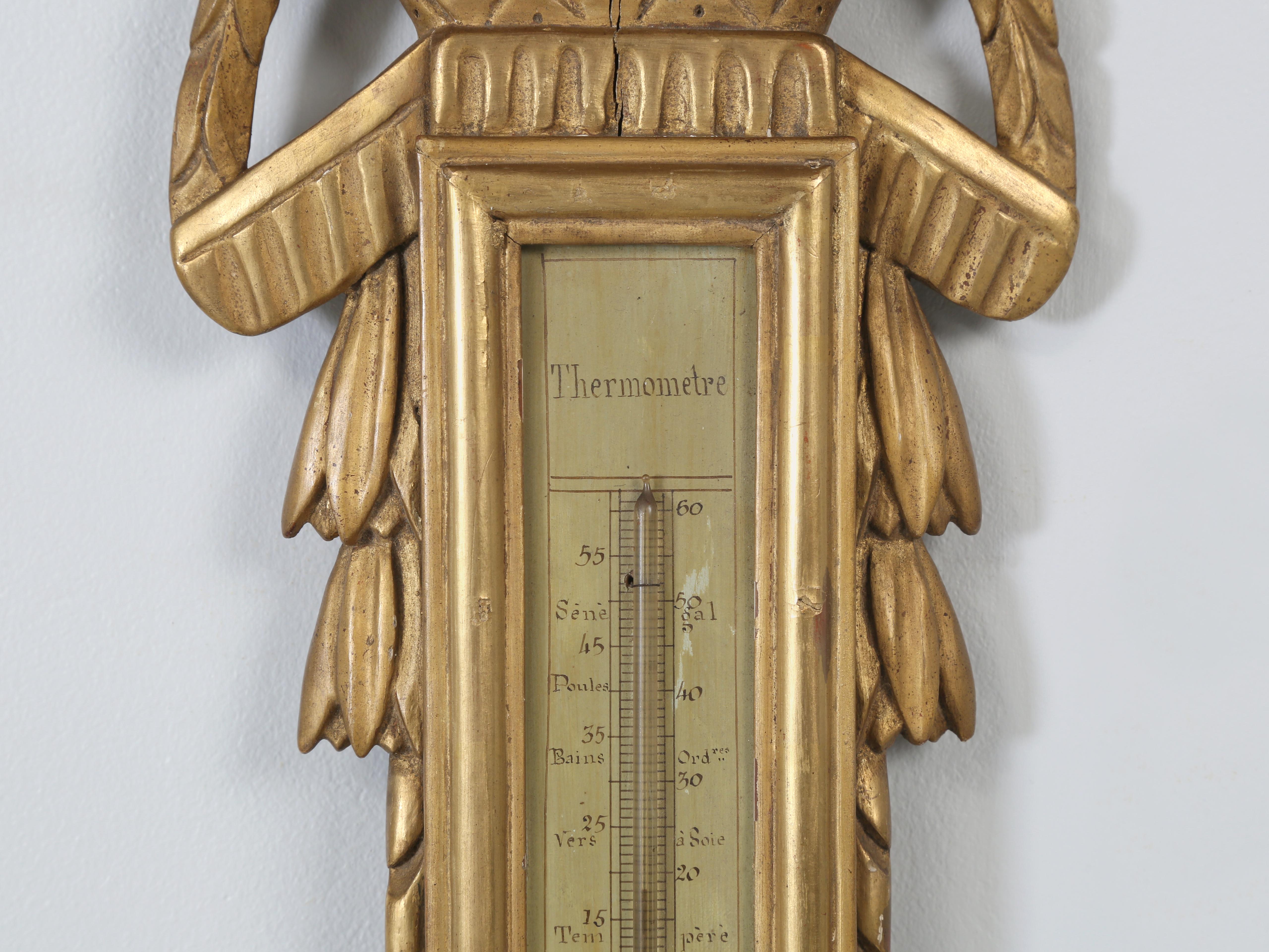 Antique French Barometer and Thermometer from Bourgeois Paris Original ...