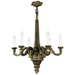 Antique French Baroque Bronze Chandelier