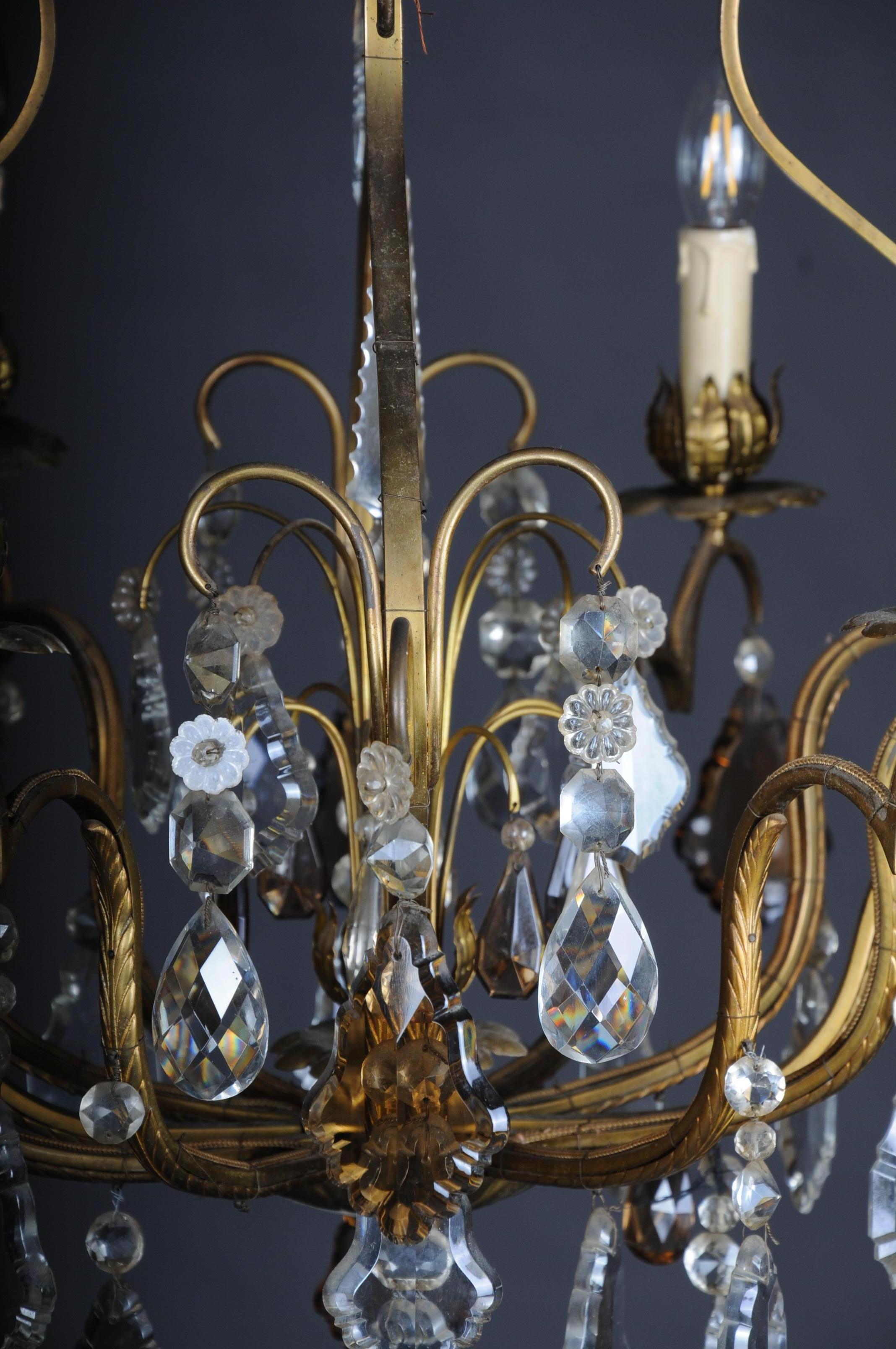 Brass Antique French Baroque Chandelier, circa 1930 For Sale