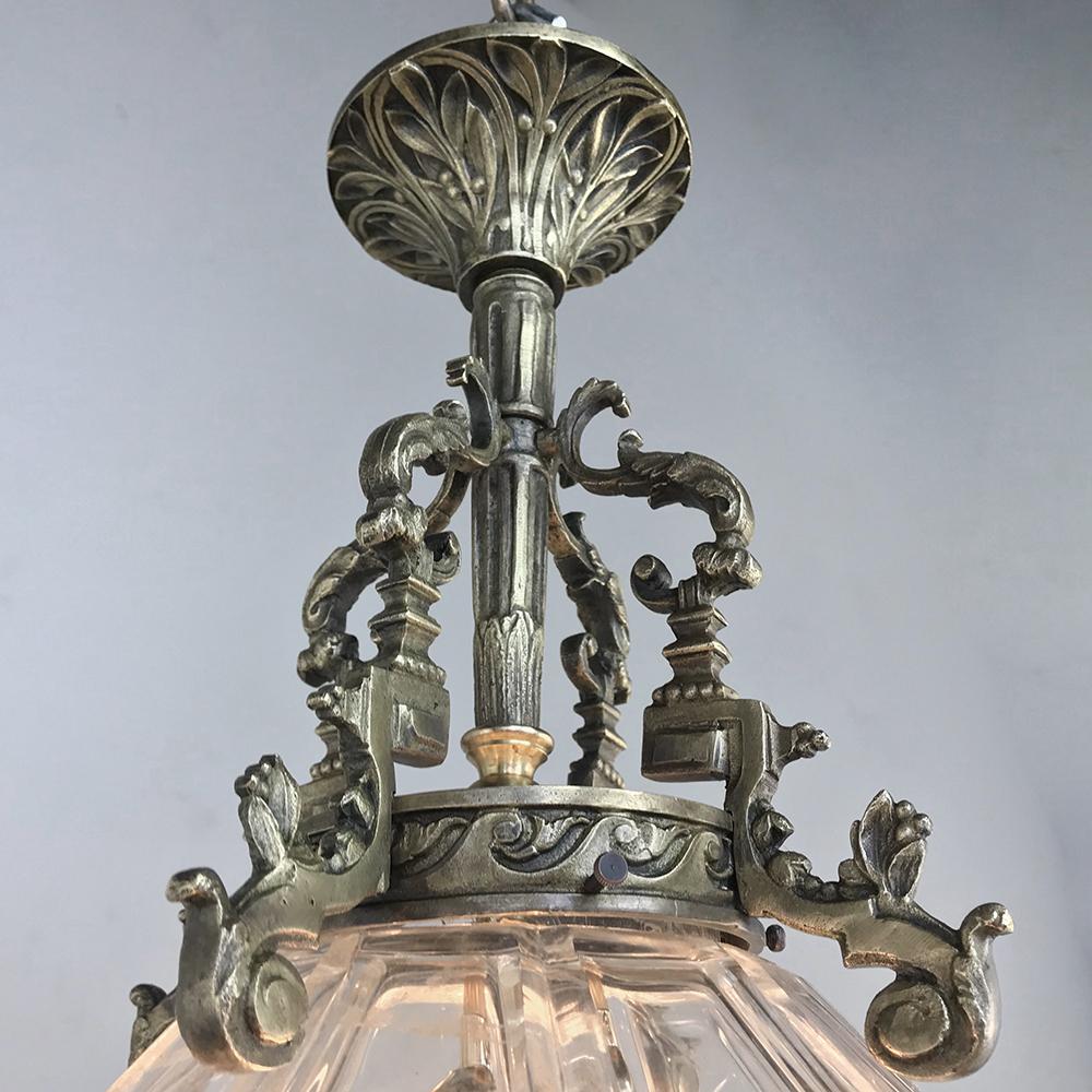 Antique French Baroque Crystal & Bronze Lantern Chandelier 1