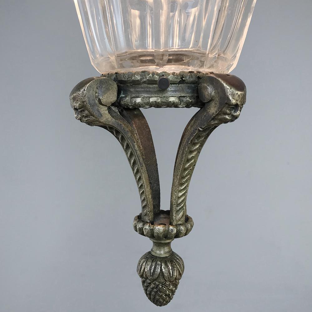 Antique French Baroque Crystal & Bronze Lantern Chandelier 2