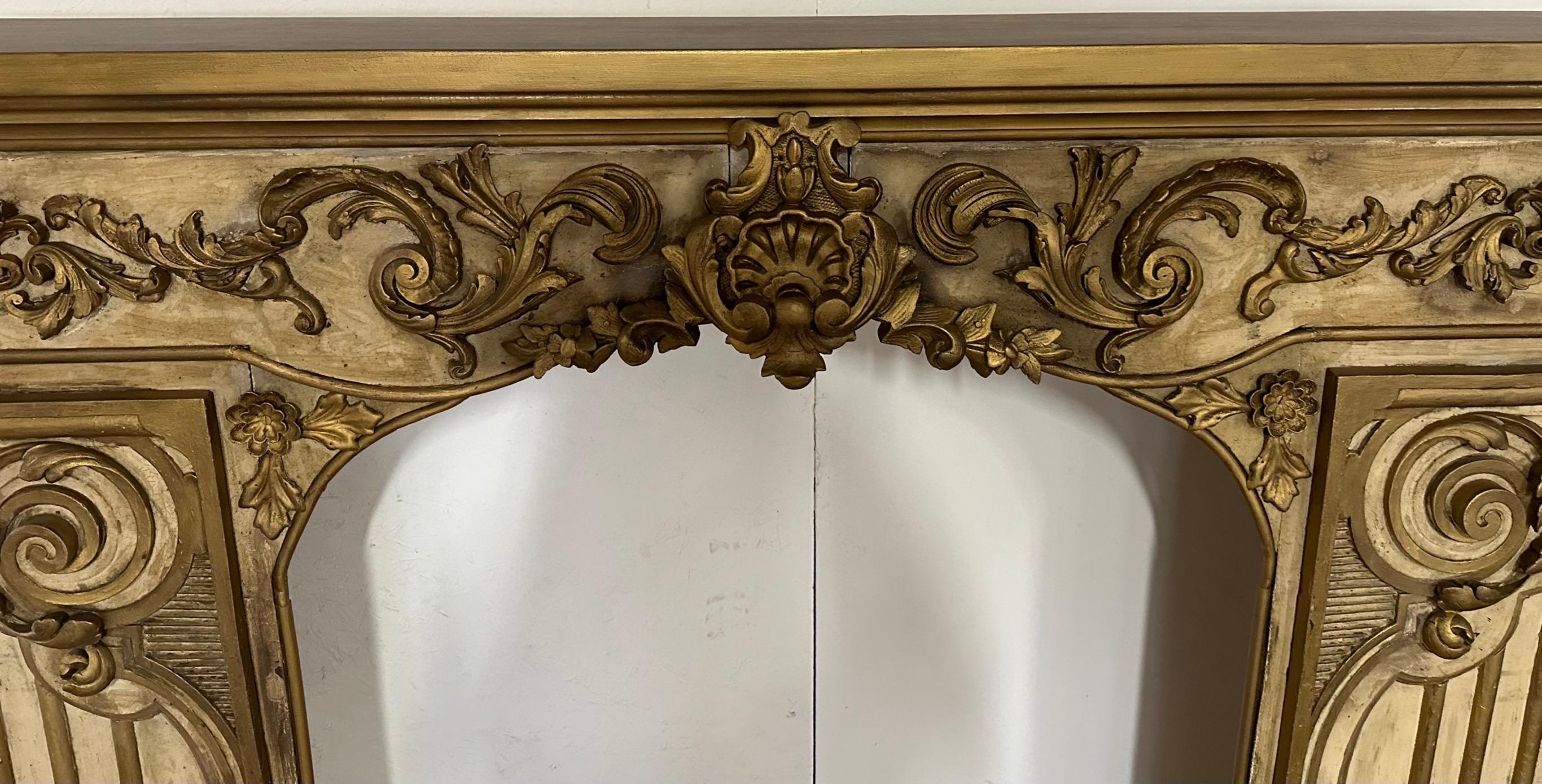 Antique French Baroque Fireplace Mantel For Sale 6