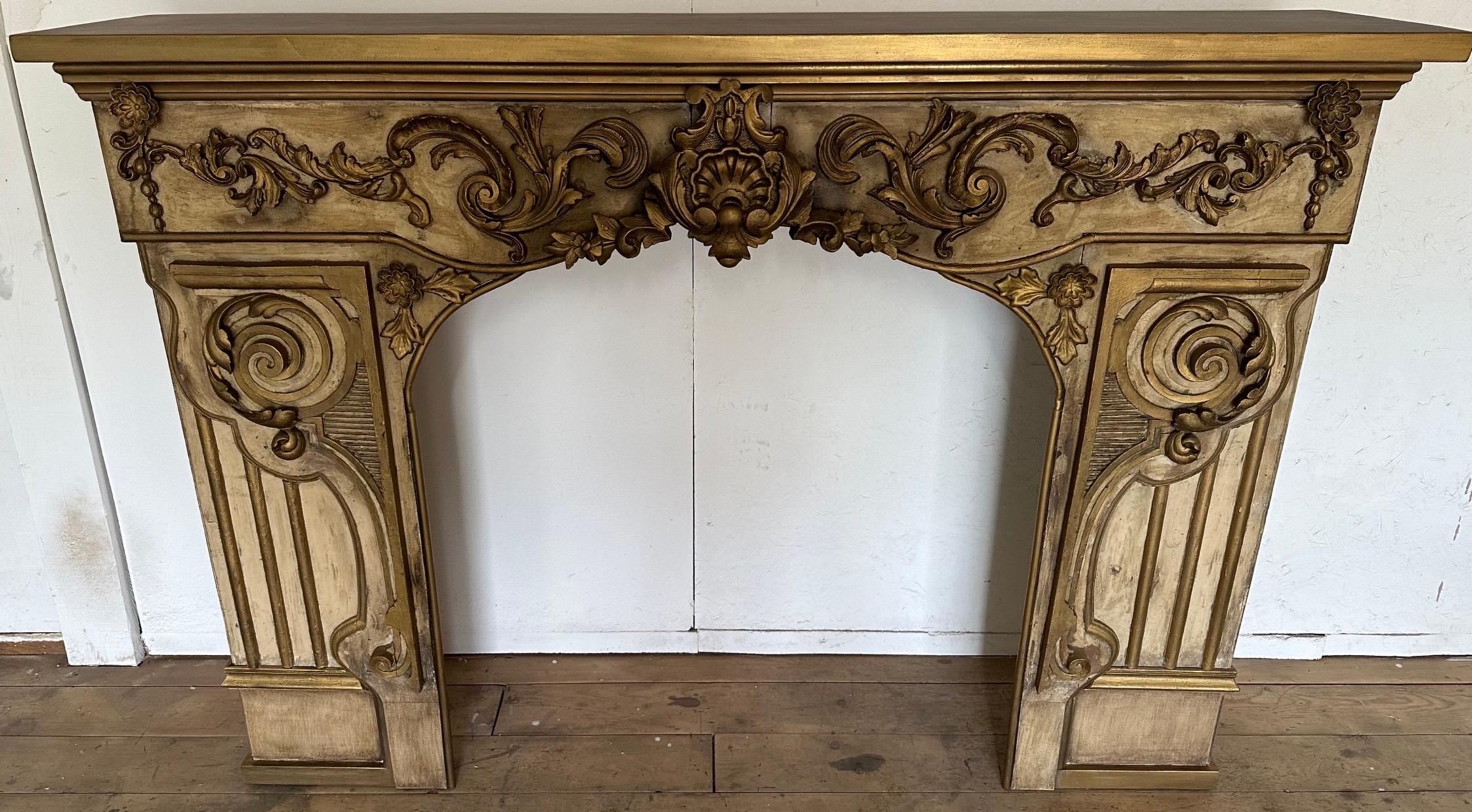Antique French Baroque Fireplace Mantel In Good Condition For Sale In Sheffield, MA