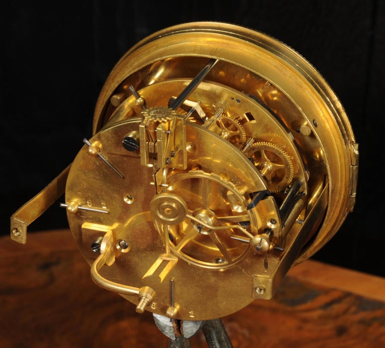 Antique French Baroque Gilt Bronze Clock For Sale 11