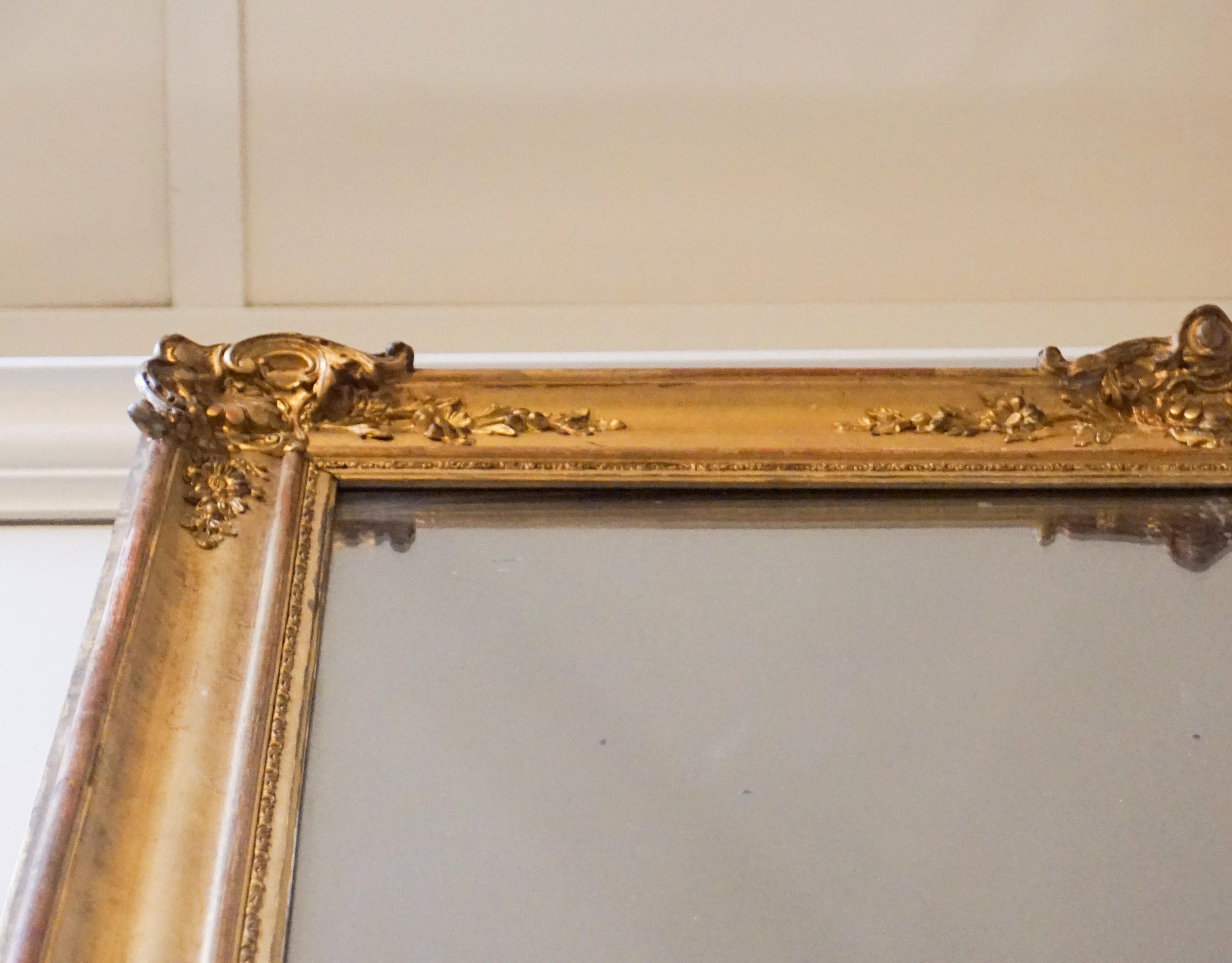 Antique French Baroque Gold Leaf Mirror 3