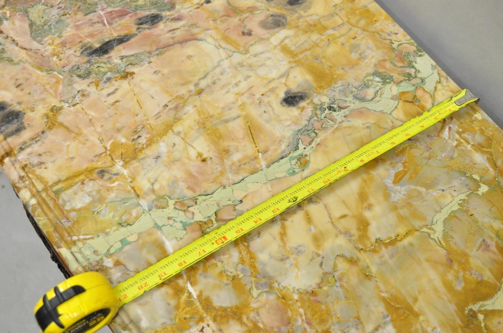 Antique French Baroque Rococo Carved Walnut Marble Top Sideboard Buffet w Drawer in vendita 3