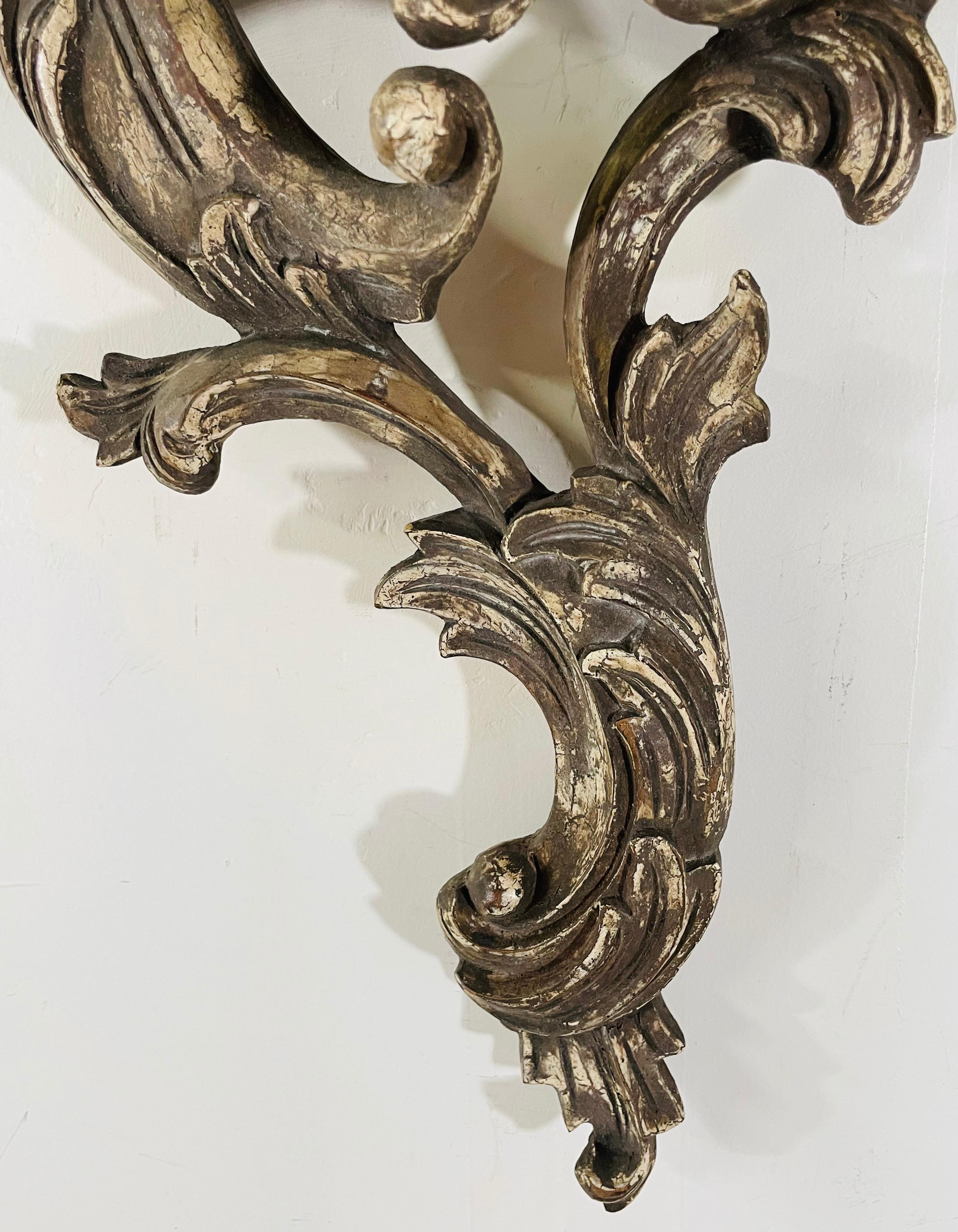 Antique French Baroque Style Wall Bracket, a Pair For Sale 8