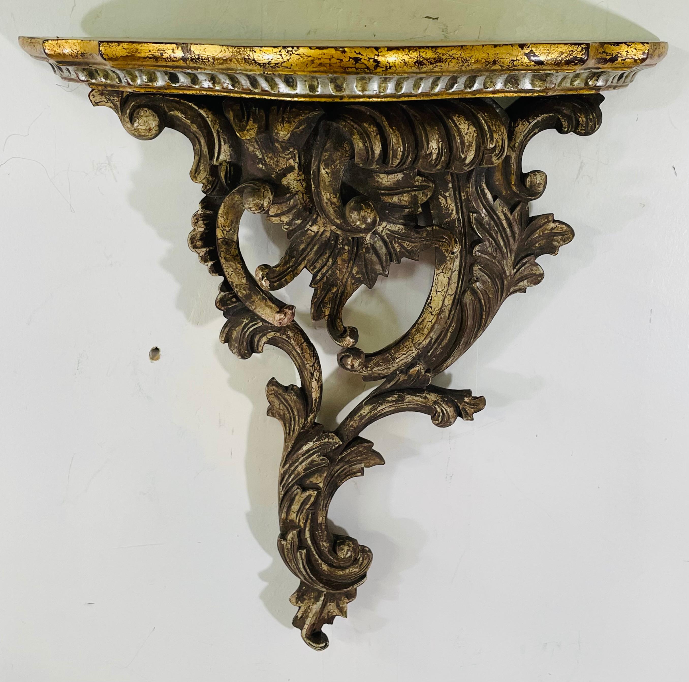 Antique French Baroque Style Wall Bracket, a Pair In Good Condition For Sale In Plainview, NY