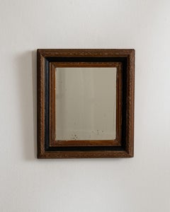 Antique French Baroque Wall Mirror, Wood and Glass, 19th Century