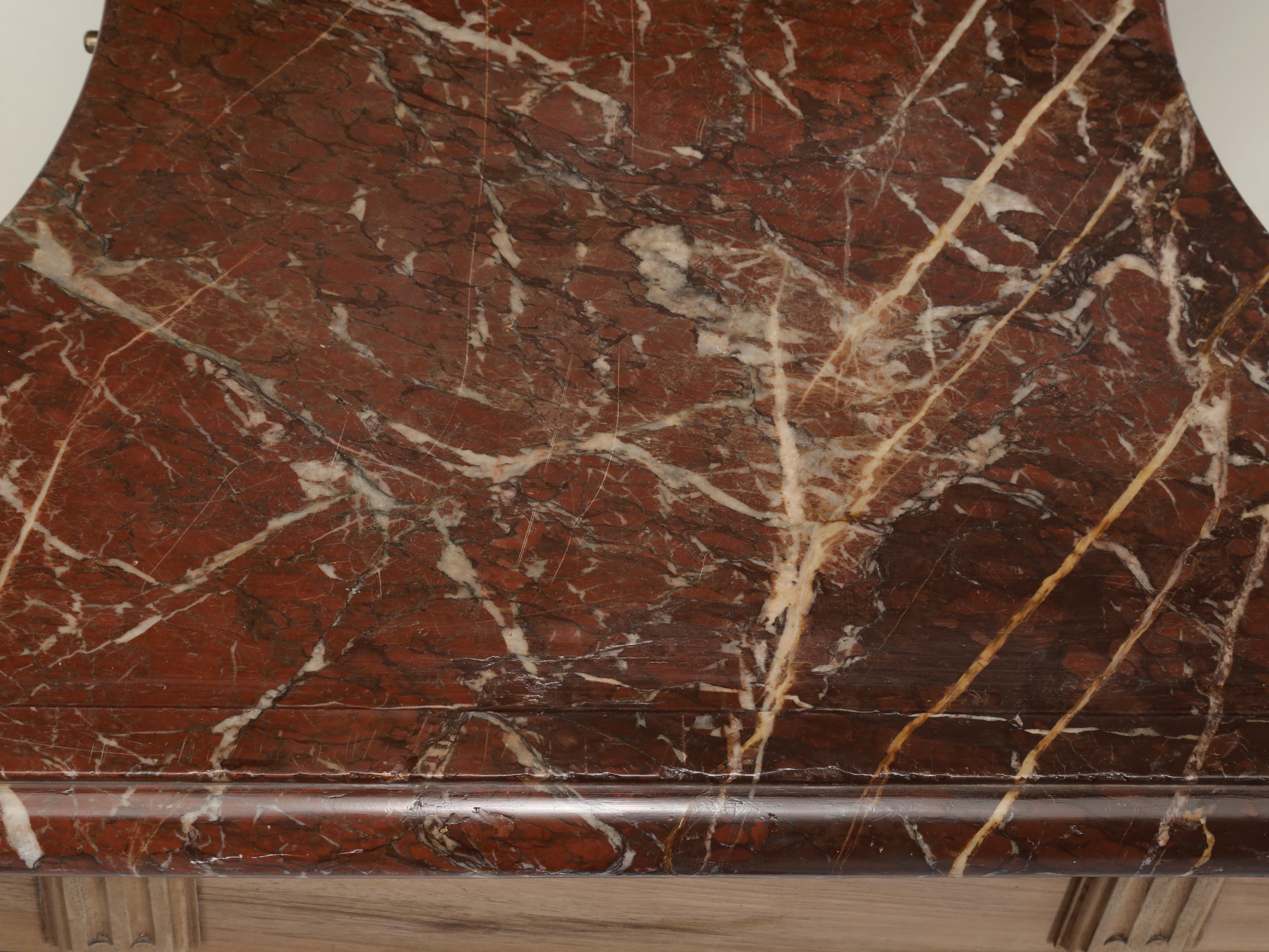 Antique French Bathroom Double-Sink Vanity from late 1800’s Walnut and Marble In Good Condition In Chicago, IL