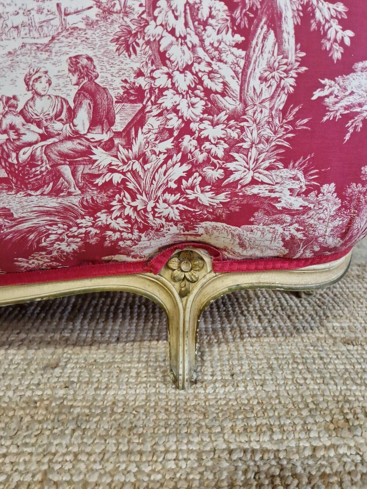 Hand-Carved Antique French Bed Corbeille Cream Lacquer Louis XV Style  For Sale