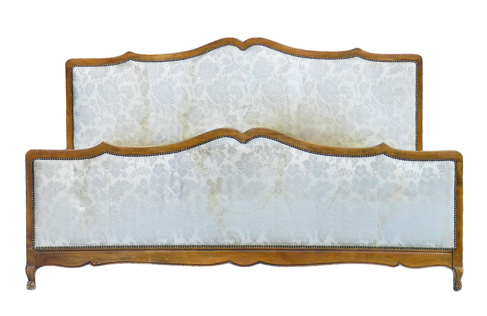 Rare US Eastern King size or UK Emperor size  French Antique Bed 
Price includes recovering and customization excludes cost of fabric
c1920 Louis revival
We can also adapt the length of this bed to adapt to a Californian King or whatever length you