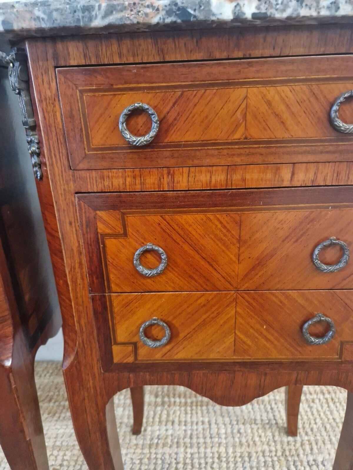 Antique French Bedside Cabinets Transition Style 1