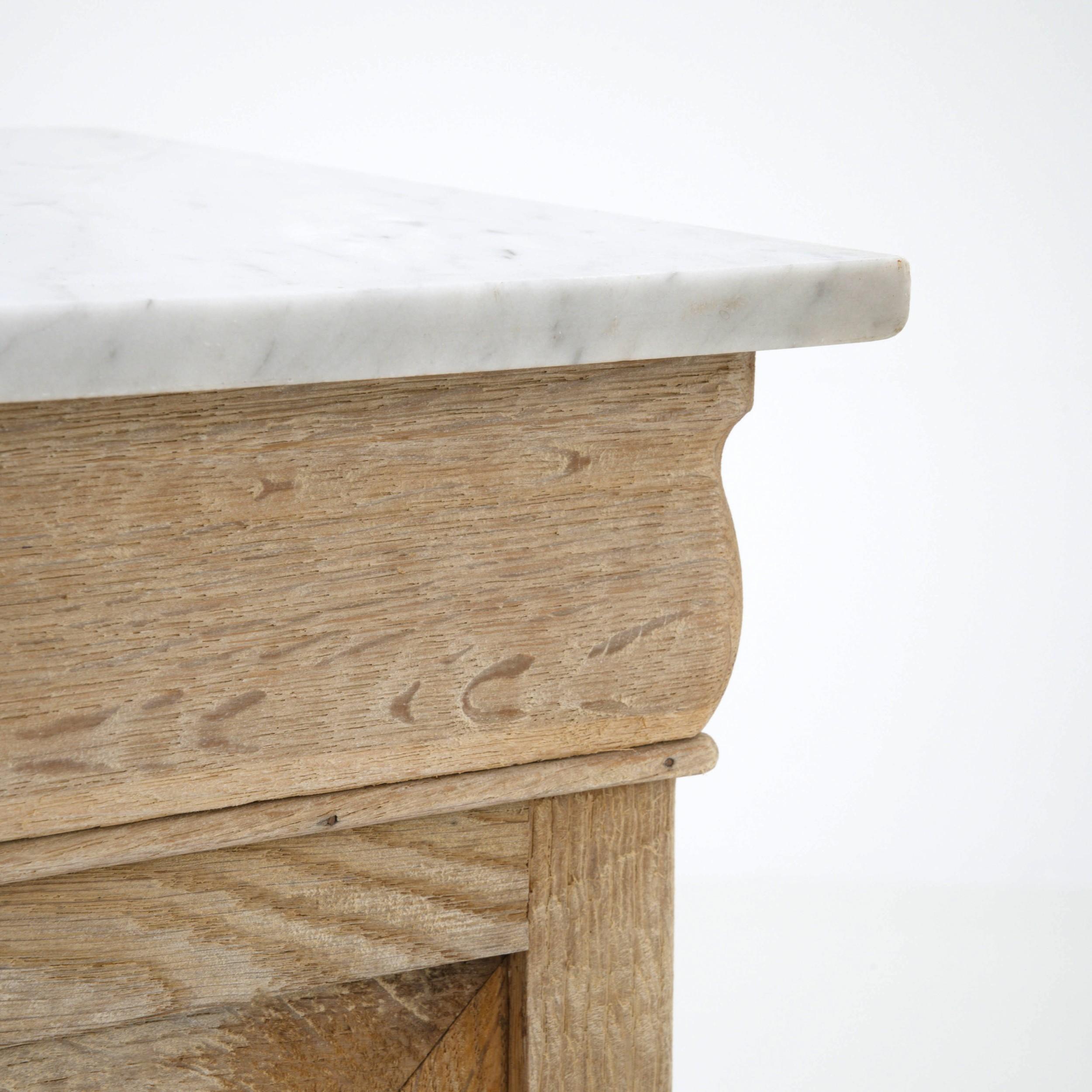 Antique French Bedside Table with Marble Top 4