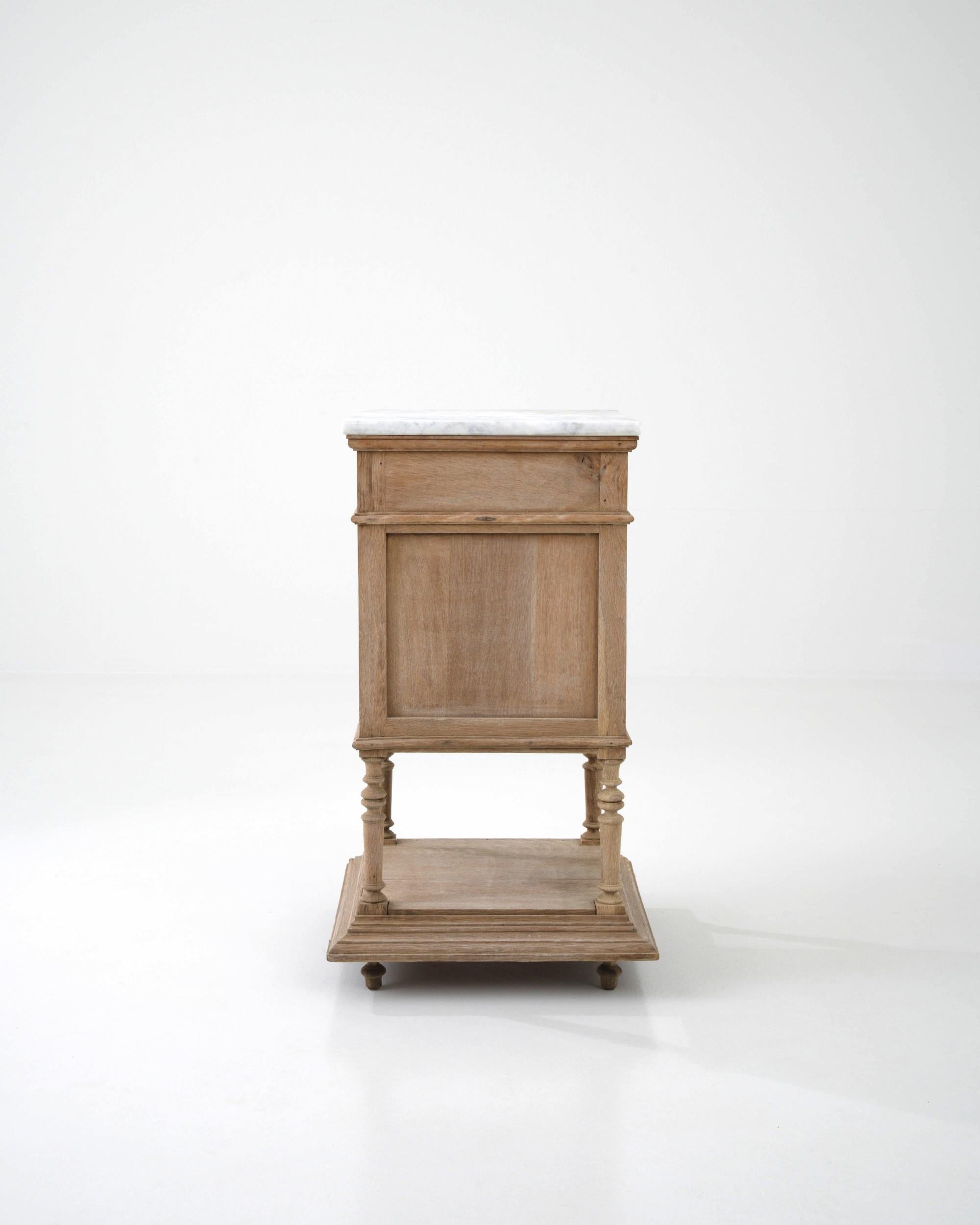 Antique French Bedside Table with Marble Top 7