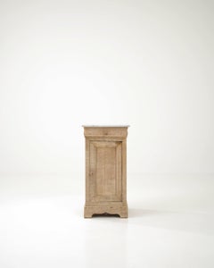 Antique French Bedside Table with Marble Top
