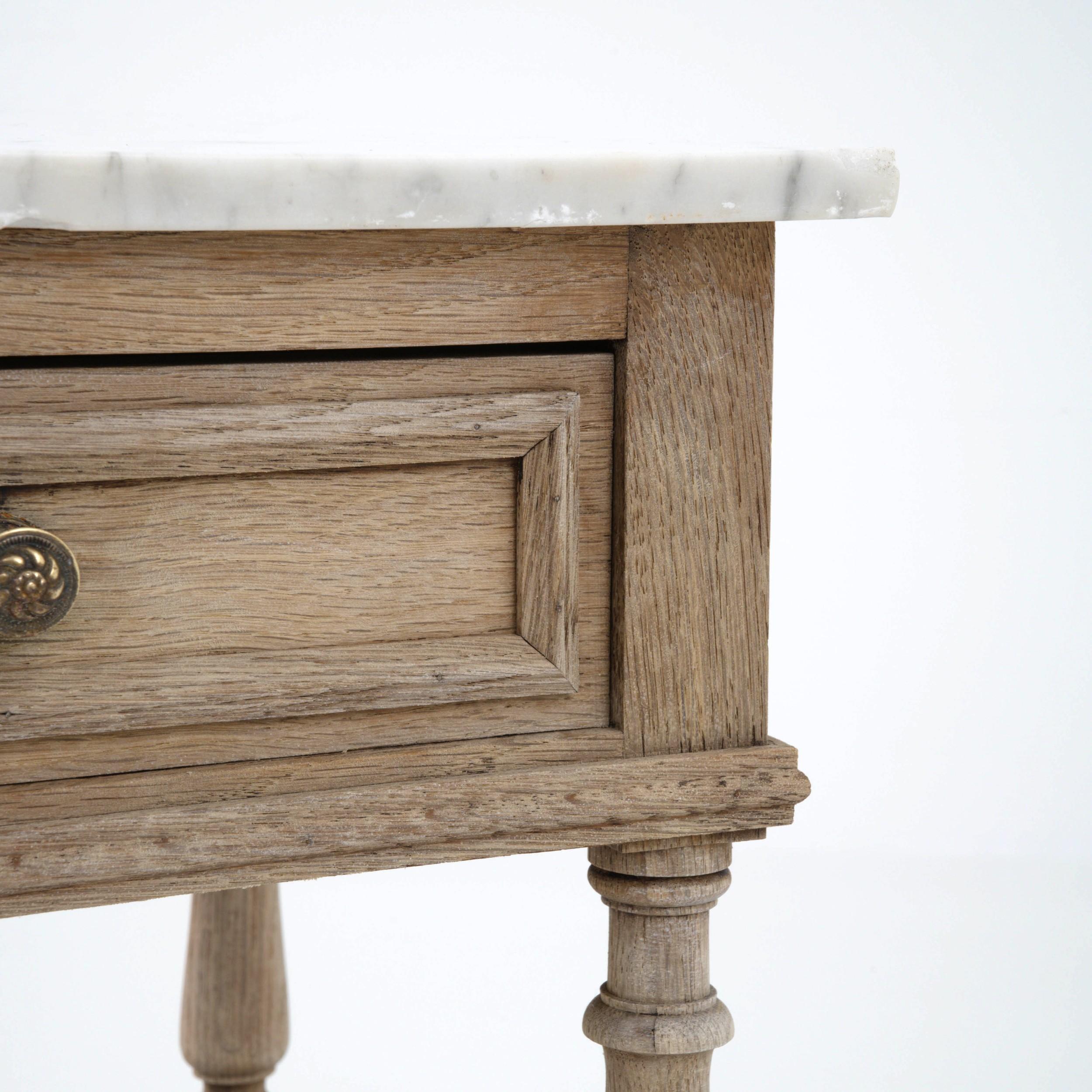 Antique French Bedside Table with Marble Top 3