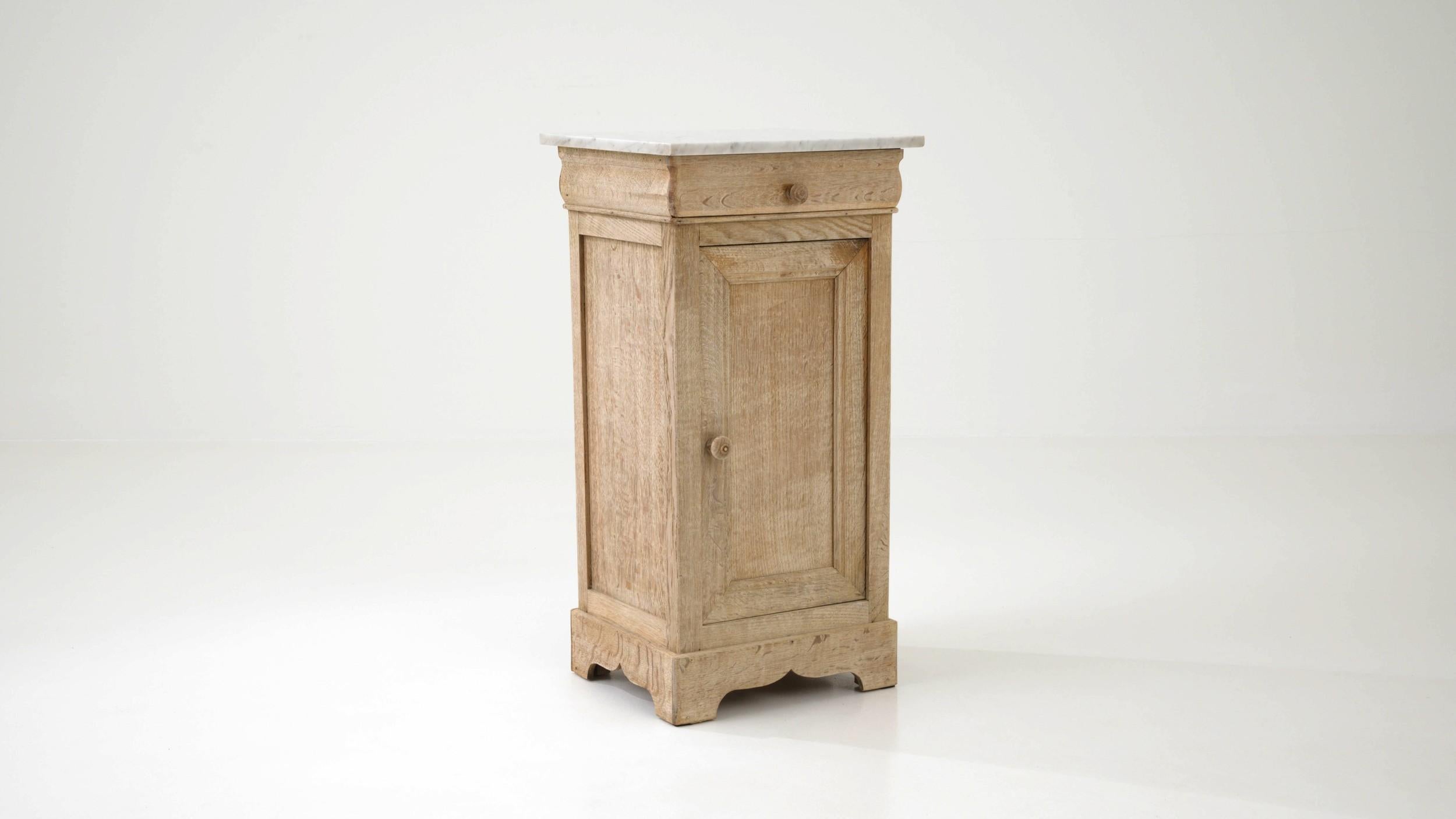 Antique French Bedside Table with Marble Top 3