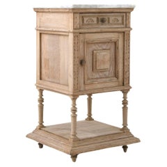 Antique French Bedside Table with Marble Top