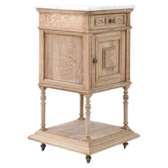 Vintage French Bedside Table with Marble Top