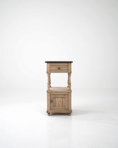 Antique French Bedside Table with Stone Top
