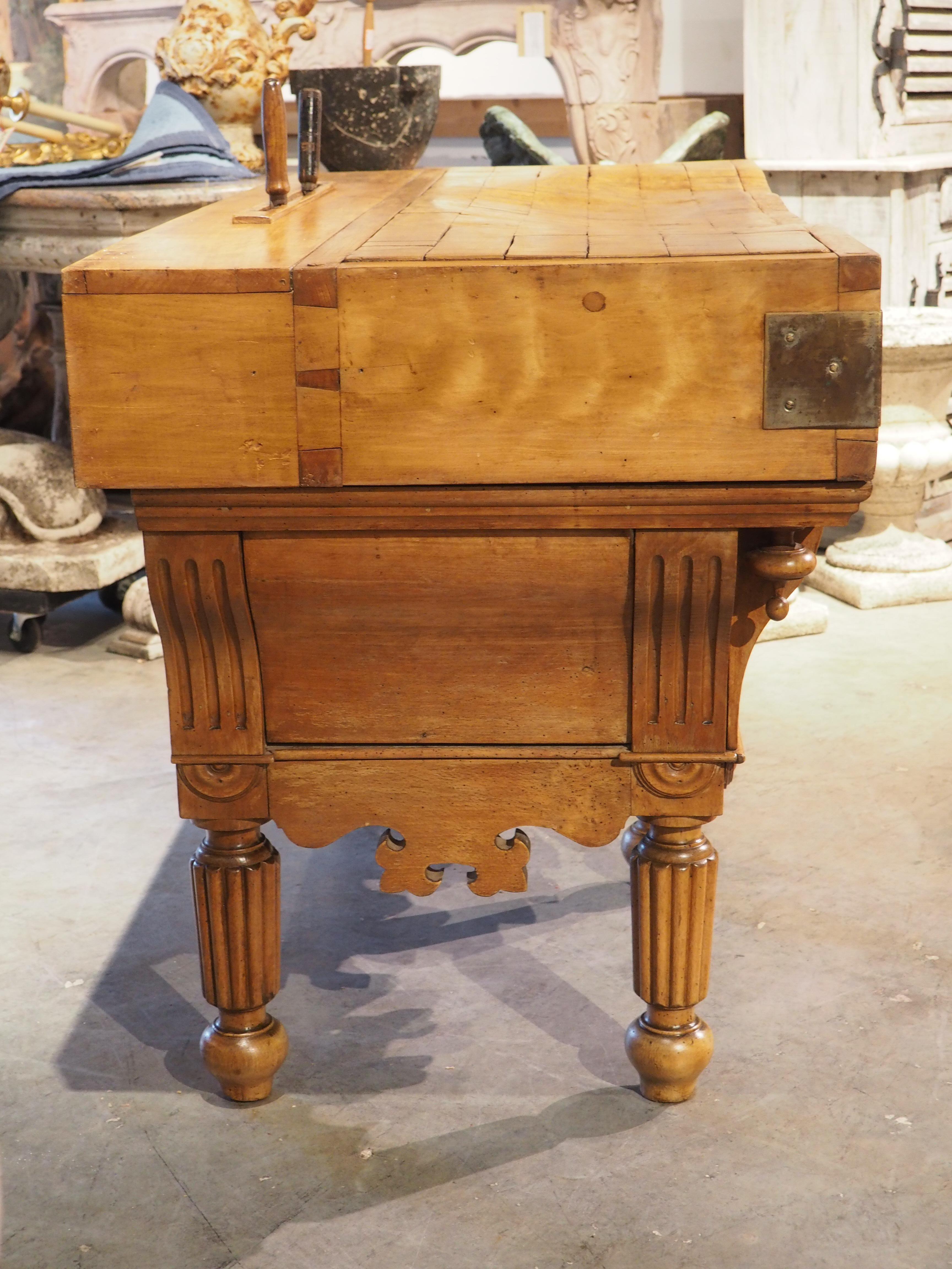 Antique French Beechwood Butcher Block, circa 1880 3