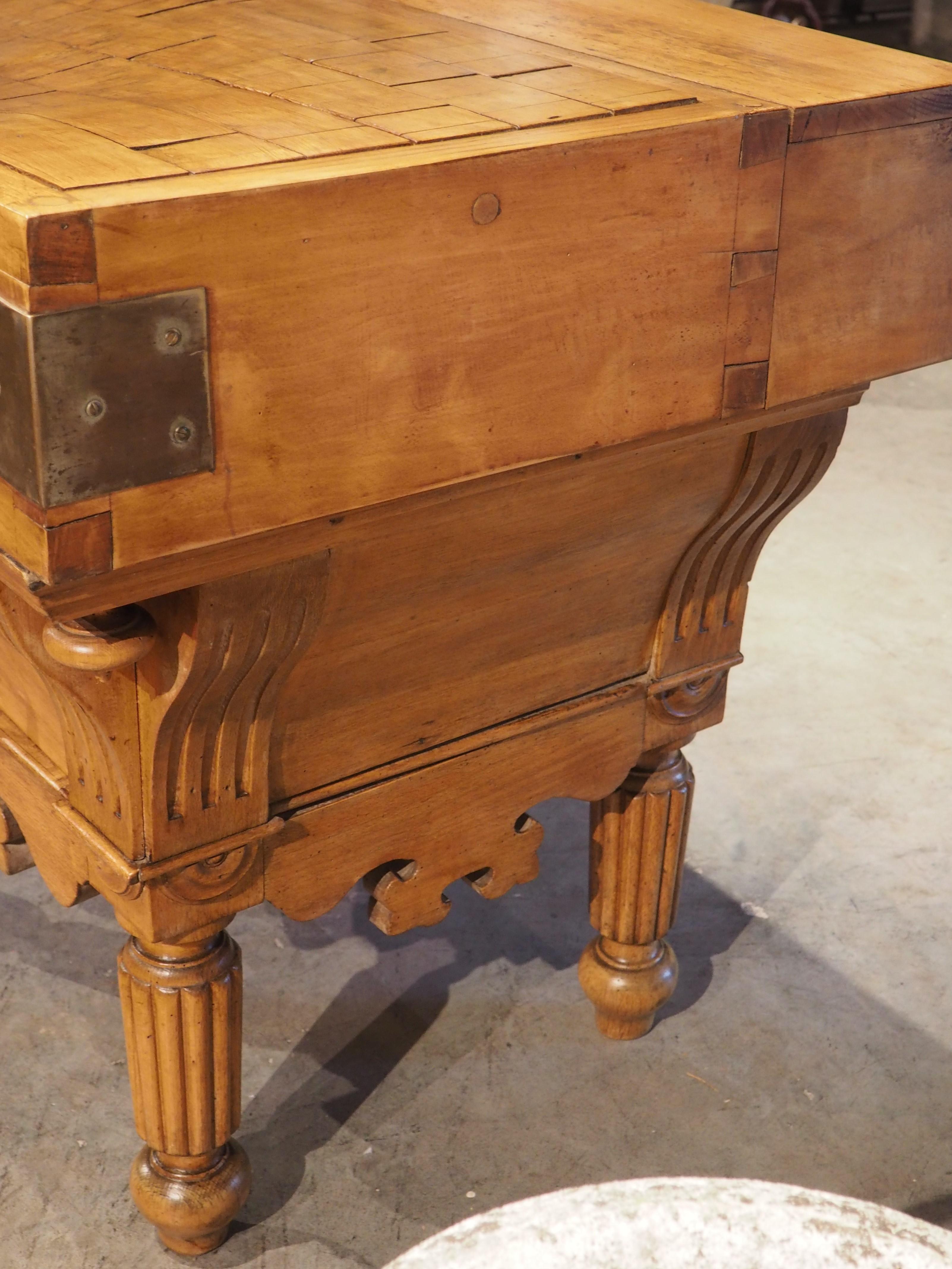 Antique French Beechwood Butcher Block, circa 1880 8