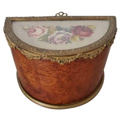 Antique French Belle Epoch Burlwood Revolving Door Decorative Box