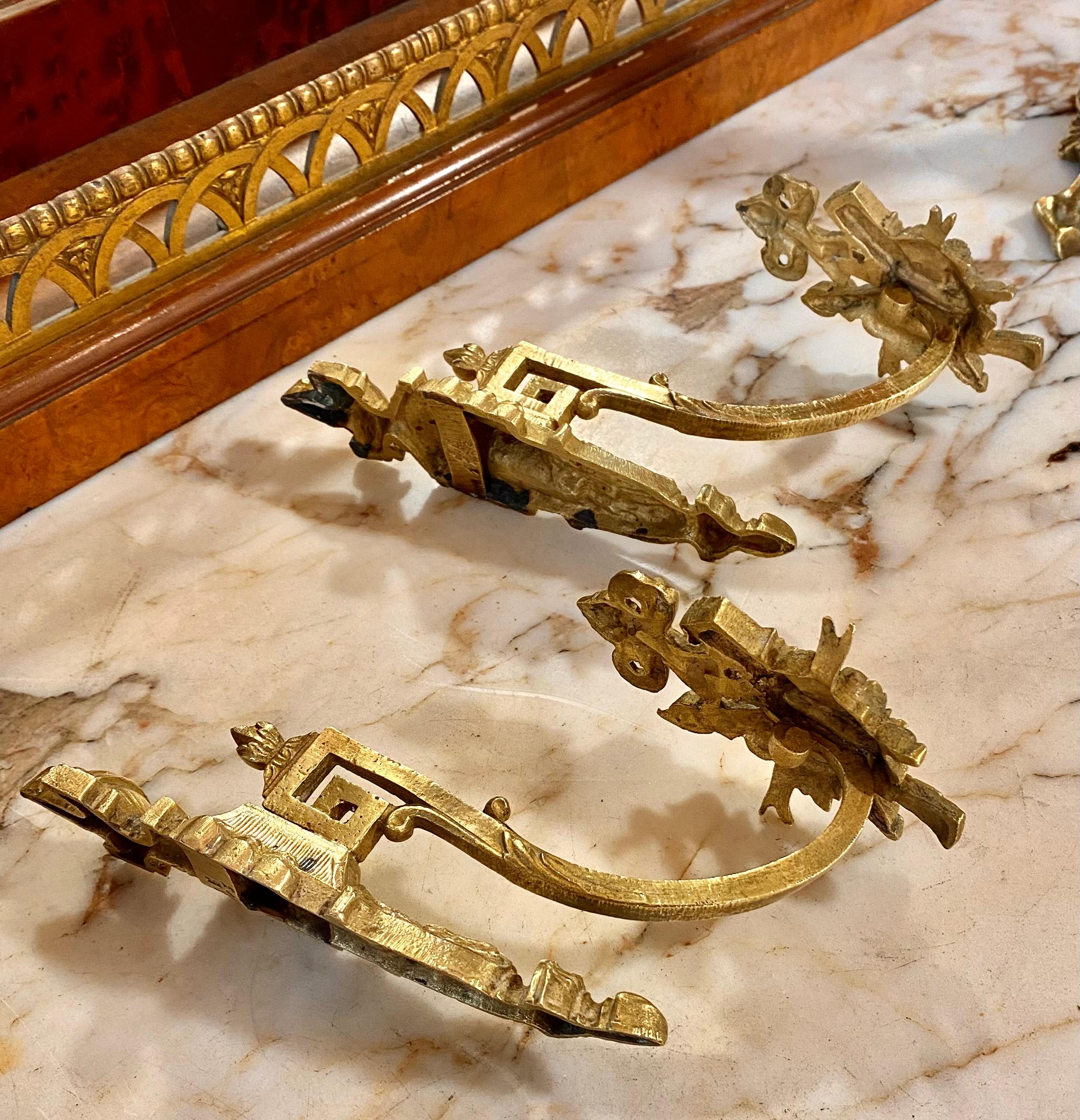 Late 19th Century Antique French Belle Epoch Gilt Bronze Drapery Tiebacks For Sale