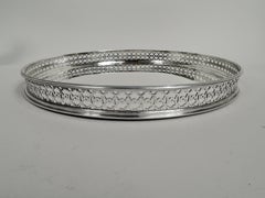 Antique French Belle Epoque Classical Silver Gallery Tray