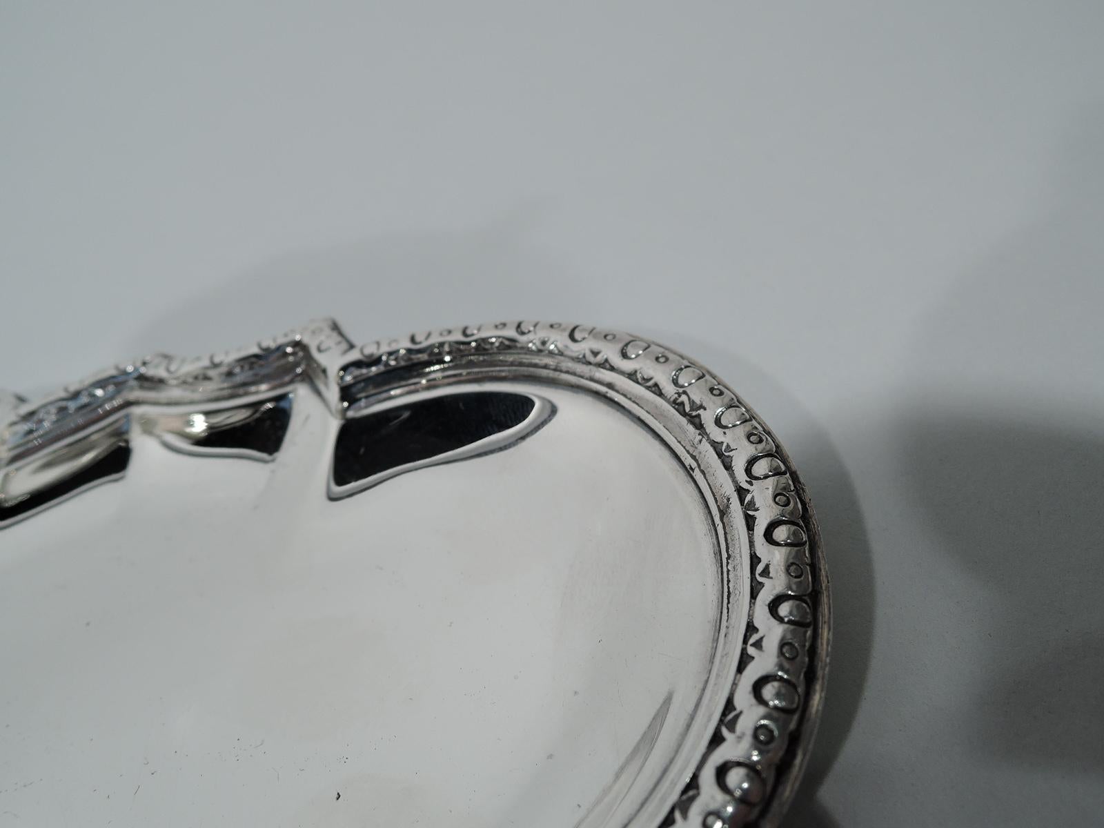 Antique French Belle Époque Clásico Tintero de Plata sobre Soporte en venta 1
