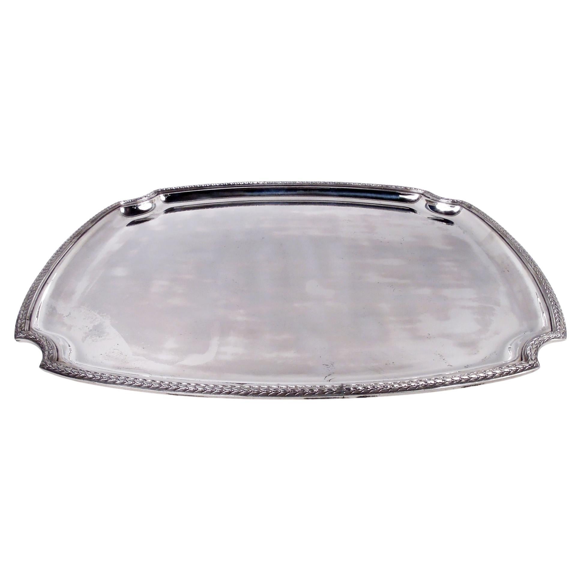Antique French Belle Epoque Bandeja de plata clásica
