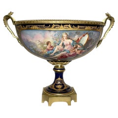 Antiguo centro de mesa francés Belle Époque Azul Cobalto de Sèvres, Circa 1855