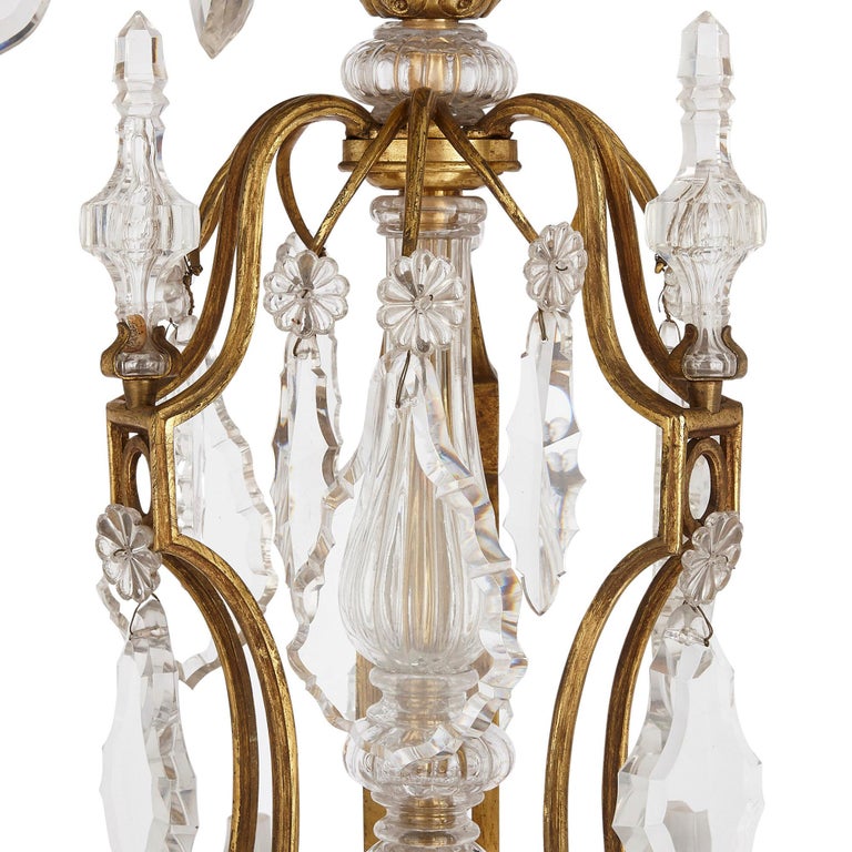 Antique French Belle Époque Cut Glass and Gilt Bronze Chandelier In Good Condition For Sale In London, GB
