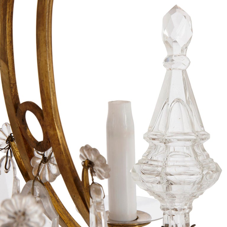 Antique French Belle Époque Cut Glass and Gilt Bronze Chandelier For Sale 2